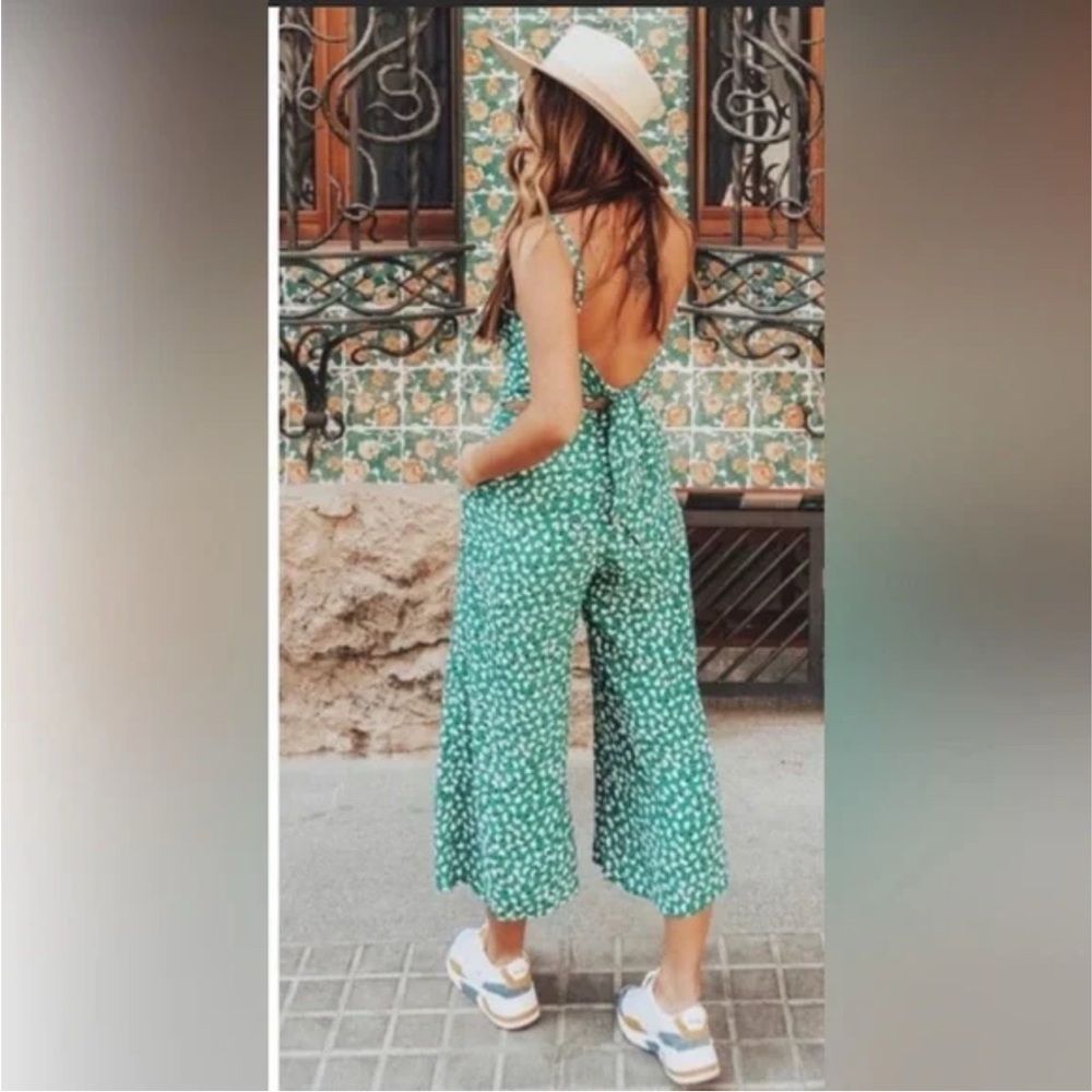 Faithful the Brand Playa Green Floral Print Jumpsuit Playsuit - Picture 4 of 13